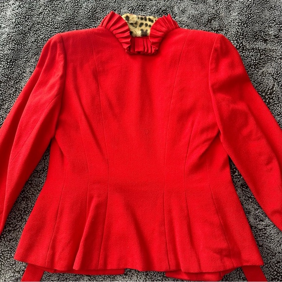 Very Rare Vintage Lilli Ann Suit Jacket🔥Dress Blazer🤩Leopard Fur Trim✨Small♥️ - Picture 9 of 15